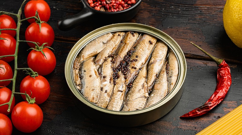 sardines in a tin with other ingredients