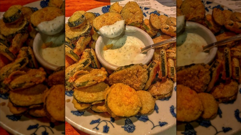 A plate of fried pickles at Blue Ridge Grill