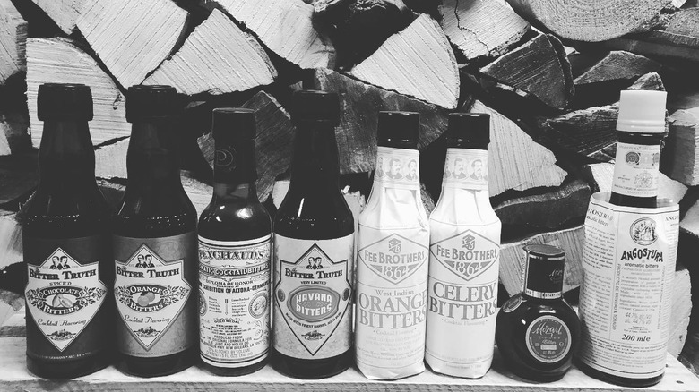 Assorted bottles of bitters