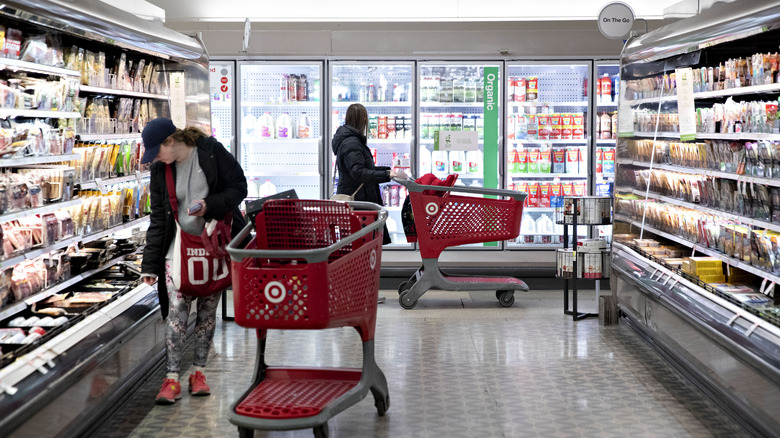 People shopping for groceries at Target