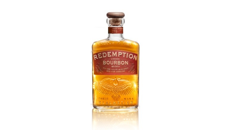 A bottle of Redemption bourbon whiskey.