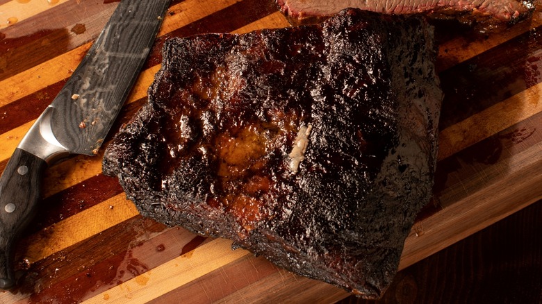 brisket on cutting board