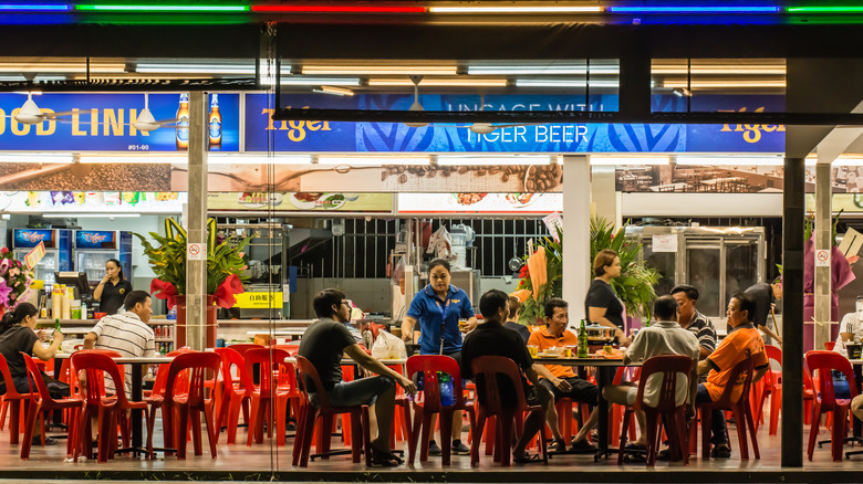 hawker center pictured in Singapore