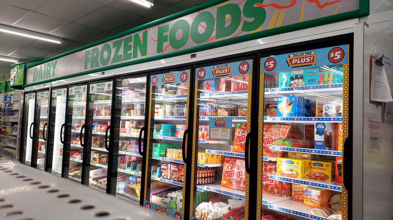 Frozen foods section at Dollar Tree