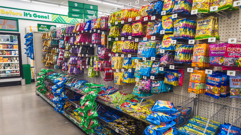 Snacks in aisle at Dollar Tree near frozen foods