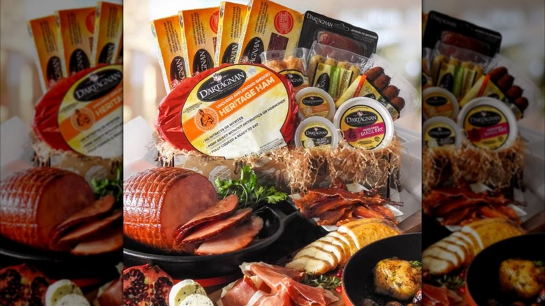 Various meat and cheese from Costco's D'Artagnan gourmet gift box