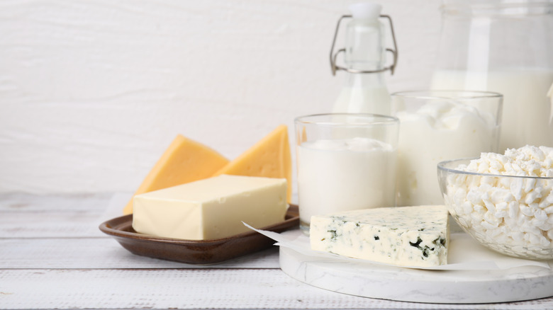 Different fresh dairy products