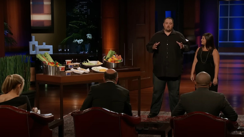 David and Dominique Mealy on set of Shark Tank