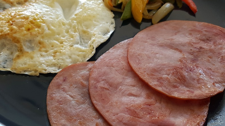 Canadian bacon with eggs