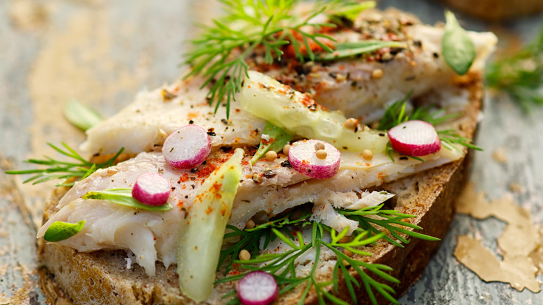 Smoked mackerel on toast