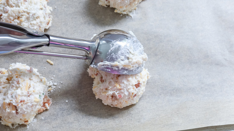 biscuit dough on pan