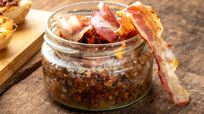 Bacon jam in a glass jar
