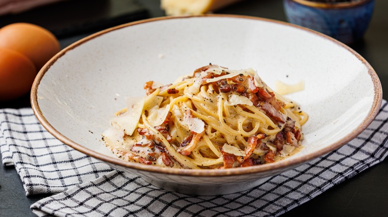 Carbonara with plenty of bacon