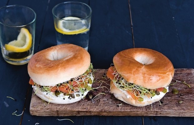 Bagels With Salmon And Sprouts Recipe