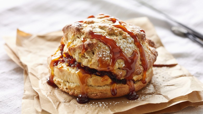 a scone on parchment paper