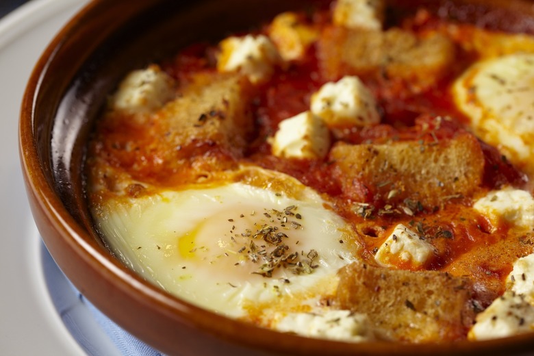 Baked Eggs With Tomato And Feta Recipe