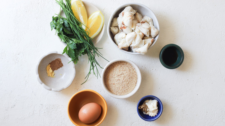 Ingredients for crab cakes