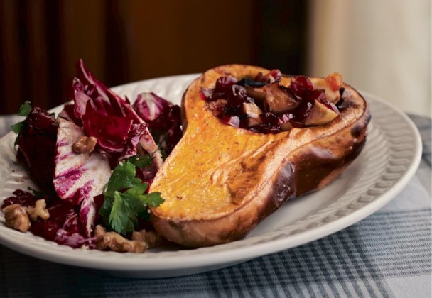 Baked Squash With Radicchio Salad Recipe