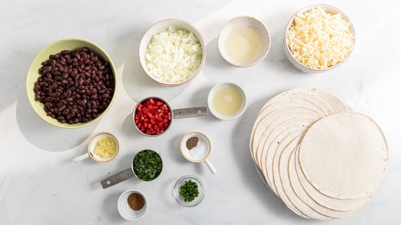 ingredients for black bean taquitos