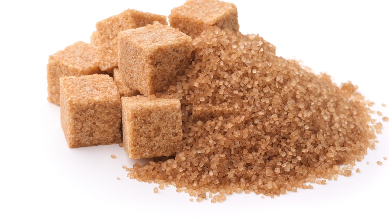 Cubes of brown sugar