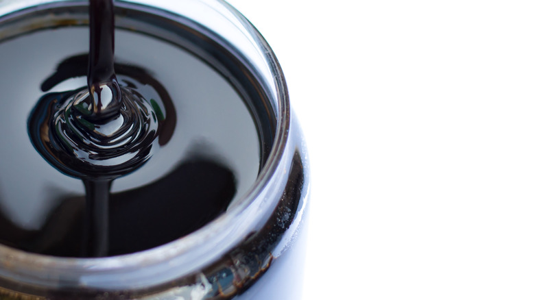 Glass jar of treacle