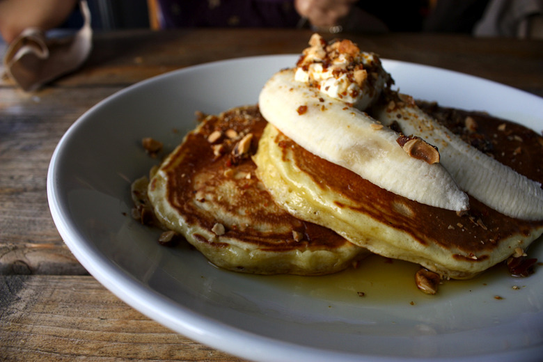 Give a nod to the New Orleans hangover — reportedly among the most hardcore in the world — with Bananas Foster pancakes.
