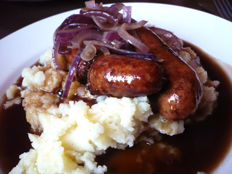 English fare: When it comes to recipes for bangers and mash, maintain a heavy hand with the butter.