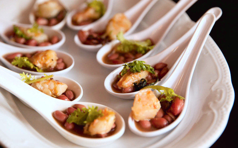 Carolina shrimp combined with boiled peanuts and bacon make a savory appetizer.