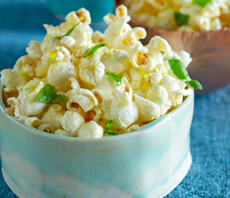 Basil Garlic Popcorn Recipe