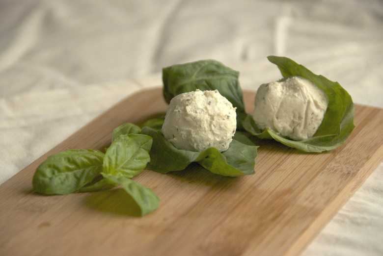 This basil-wrapped goat cheese is a snack with a root of sacrifice, just like we like it.