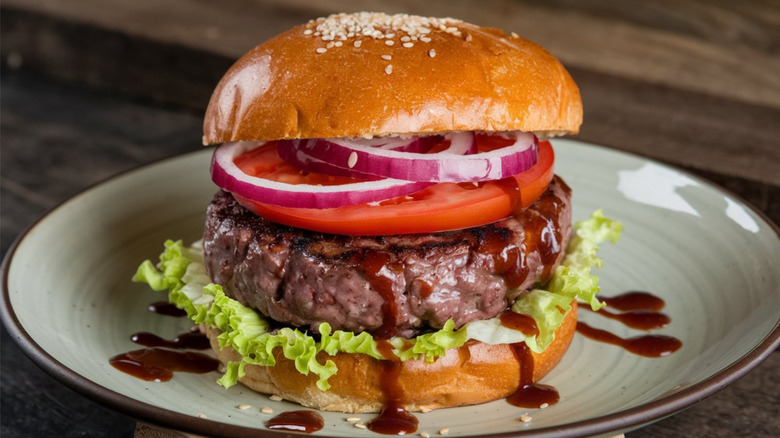 served bison burger