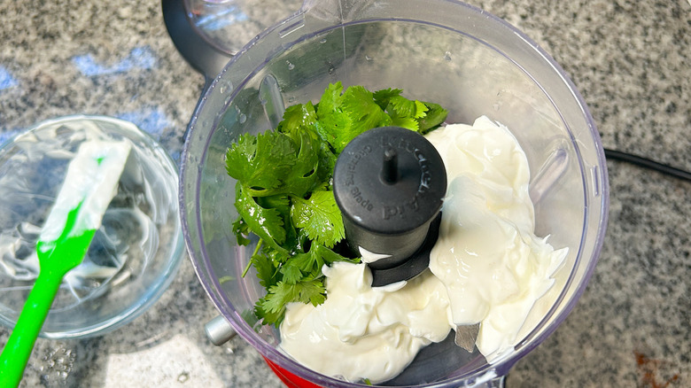 sour cream and cilantro