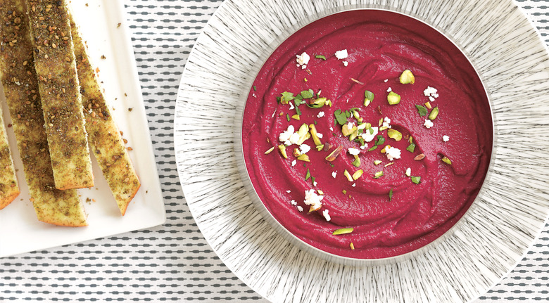 Beet And Labneh Dip With Feta And Pistachios