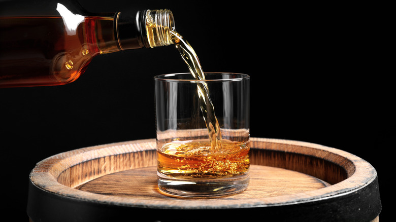 Whisky being poured into a glass