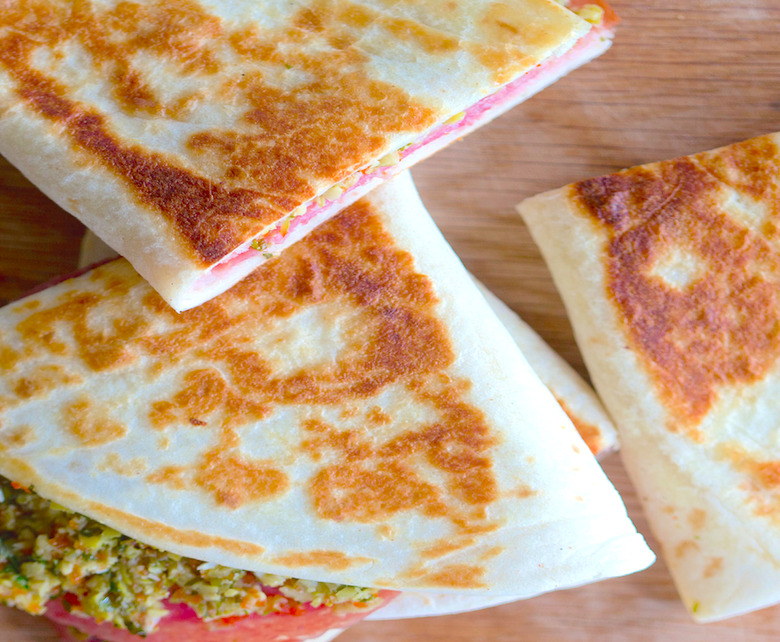 Behold! The Muffuletta In Quesadilla Form.