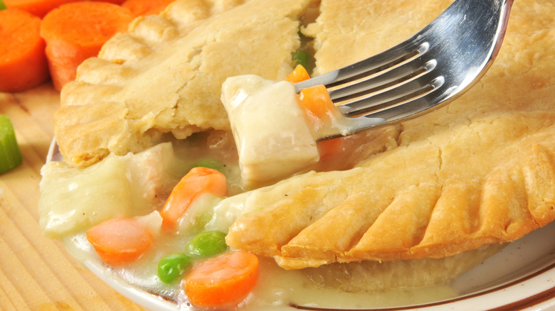 chicken pot pie closeup