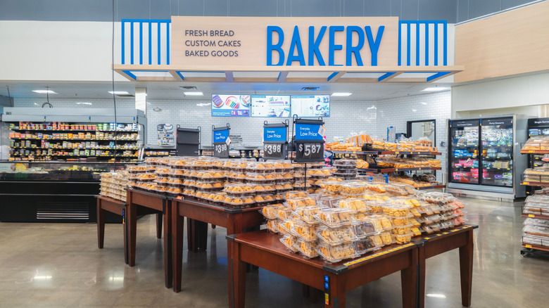 Walmart bakery section with packaged baked goods on display