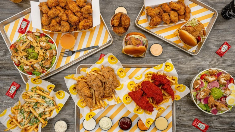 Chicken dishes, sides, salads, and sauces from Starbird.