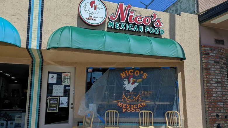 Front of Nico's Mexican Food in Ocean Beach.