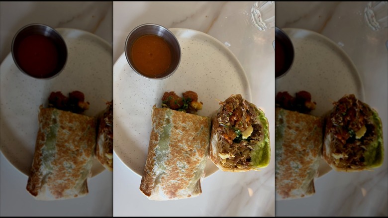 A lomo saltado burrito from Pepino's.