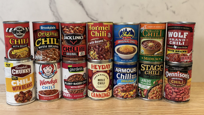 Collection of canned chilis