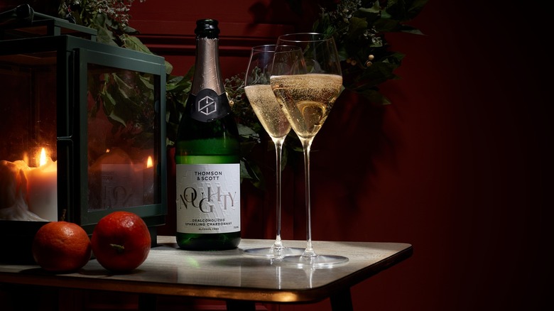 Noughty AF Chardonnary and glasses