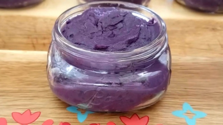 A jar full of ube halaya.