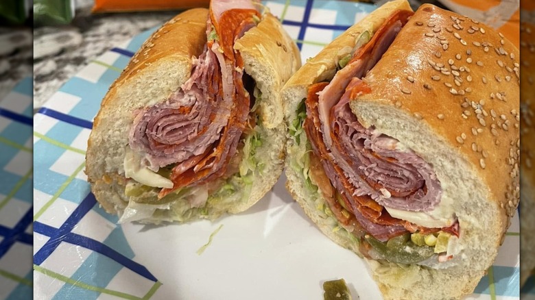 Close-up of a Wegmans Danny's Favorite sub