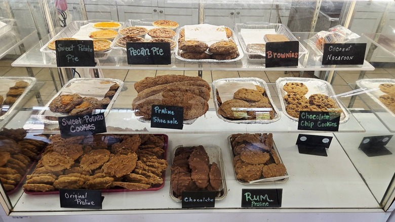 Praline display case at Loretta's Authentic Pralines