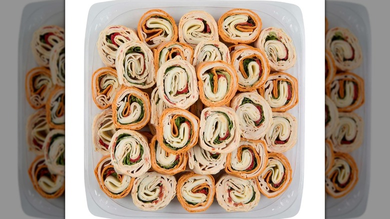 Member's Mark pinwheel wraps stacked on a platter