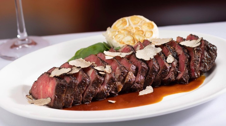sliced steak garlic truffle