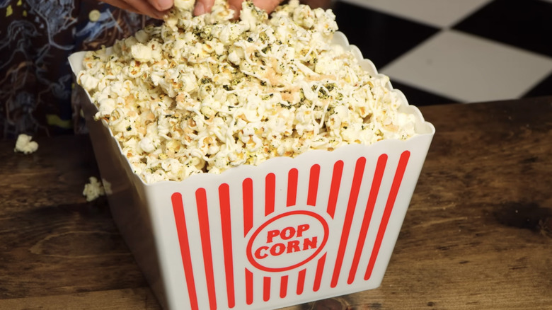 A tub of Philadelphia roll-flavored popcorn