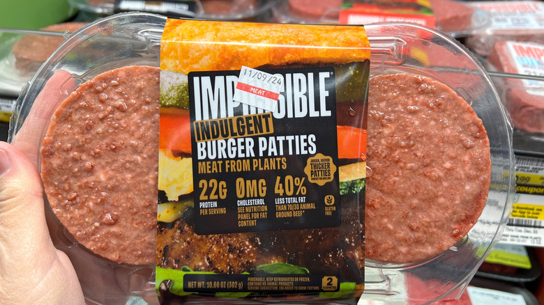 A package of two impossible burgers
