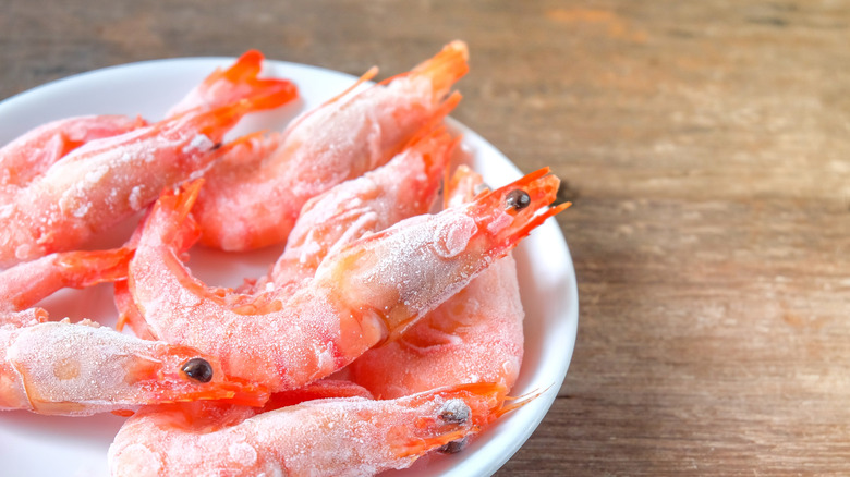 Frozen peeled shrimp